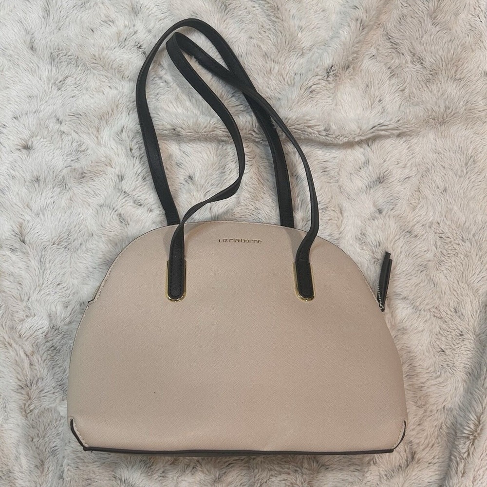 liz claiborne purse‎ Cream/black EUC